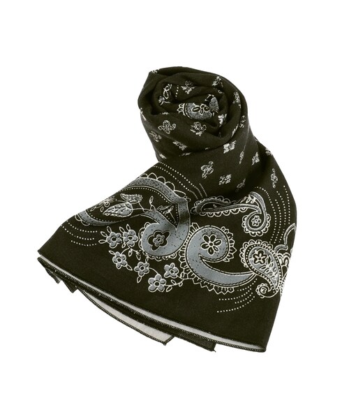 Ungrid（アングリッド）の「ペイズリー柄大判スカーフ（マフラー・レディース・ブラック/レッド・F）」の2枚目の写真