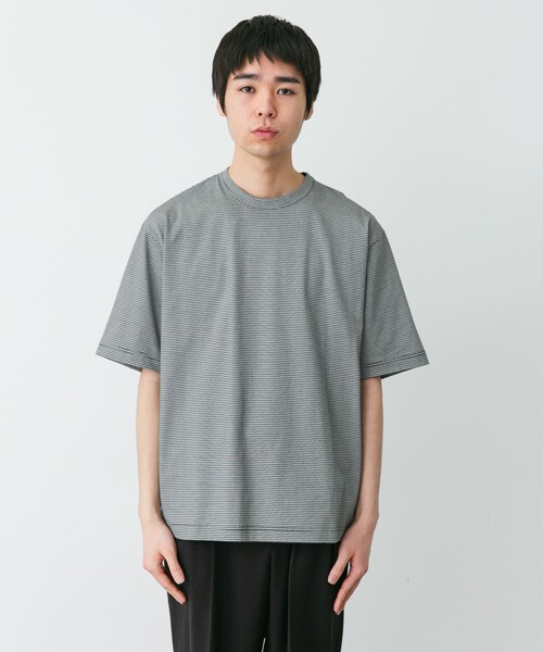 URBAN RESEARCH DOORS(アーバンリサーチドアーズ)の「STILL BY HAND STRIPED T-SHIRTS(Tシャツ/カットソー・メンズ・BEG×WHT/GRY×BLK/BLK×WHT・46/48/50)」の10枚目の写真