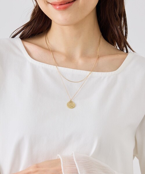 ROPE' PICNIC(ロペピクニック)の「コインモチーフ Wチェーンネックレス(ネックレス・レディース・ゴールド/シルバー・F)」の5枚目の写真
