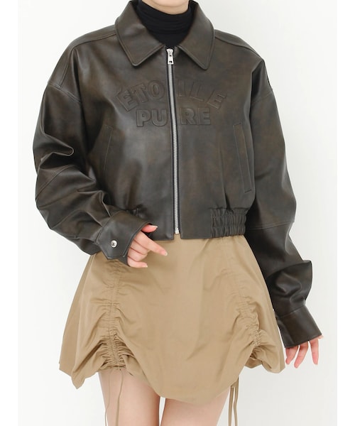CALNAMUR（カルナムール）の「ヴィンテージフェイクレザーブルゾン（ブルゾン・レディース・ブラック/ブラウン/ダークブラウン・F）」の3枚目の写真