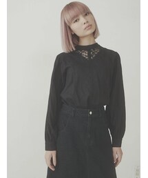 merry jenny | スタンンドカラーレースコンビブラウス(シャツ/ブラウス)