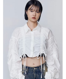 EMODA | ストリングリボンショートシャツ(シャツ/ブラウス)