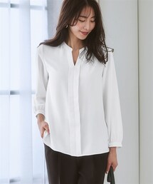 7days Life Styling | ストレッチパウダーサテンスキッパーブラウス（しわになりにくい・速乾・洗濯機OK・UVカット）(シャツ/ブラウス)