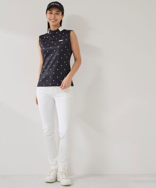 ROPE'（ロペ）の「小紋総柄プリントノースリーブプルオーバー/UV・接触冷感（Tシャツ/カットソー・レディース・ブラック/ホワイト/ベージュ・L/M/S）」の15枚目の写真