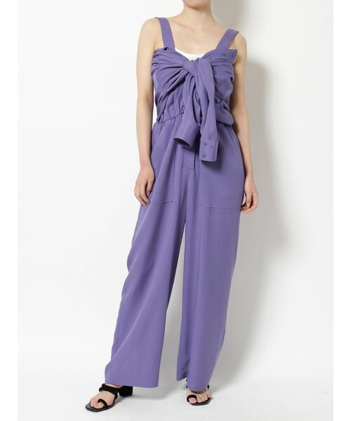 LAGUNAMOON（ラグナムーン）の「オフショルダーオールインワン（つなぎ/オールインワン・レディース・ブラウン/パープル/ベージュ・M/S）」の2枚目の写真