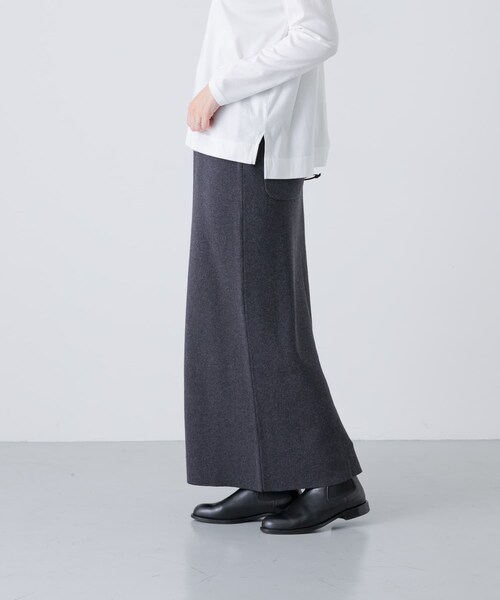 かぐれ（カグレ）の「コットンカシミヤニットスカート（スカート・レディース・CHARCOAL/BROWN・Free）」の5枚目の写真
