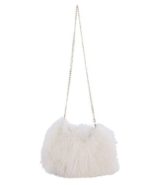 MERCURYDUO（マーキュリーデュオ）の「【GDS】 チベットラムミニマムショルダーBAG（ショルダーバッグ・レディース・アイボリー/ベビーピンク・F）」の2枚目の写真