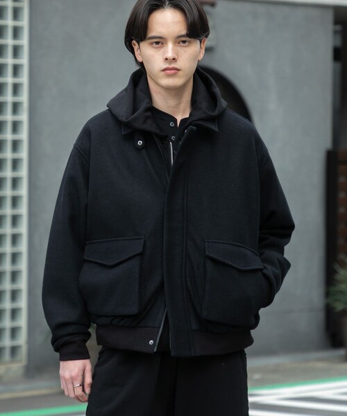 SENSE OF PLACE by URBAN RESEARCH（センスオブプレイスバイアーバンリサーチ）の「『UR TECH』カットメルトンブルゾン（ブルゾン・メンズ・BLACK/BROWN/KHAKI・M/L）」の9枚目の写真