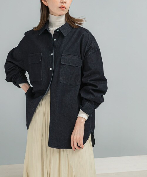 URBAN RESEARCH ROSSO（アーバンリサーチロッソ）の「『WEB限定』デニムオーバーシャツ（シャツ/ブラウス・レディース・INDIGO/FOG PINK・Free）」の9枚目の写真