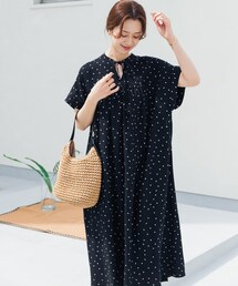 URBAN RESEARCH DOORS | リネンリヨセルドットワンピース(ワンピース)