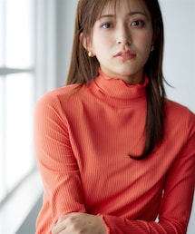nissen | 細リブハイネックカットソートップス(Tシャツ/カットソー)
