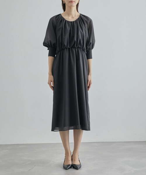 ROPE'（ロペ）の「【限定店舗・J'aDoRe限定】エレガンスウールボイルワンピース（ワンピース・レディース・ネイビー・38/36）」の12枚目の写真