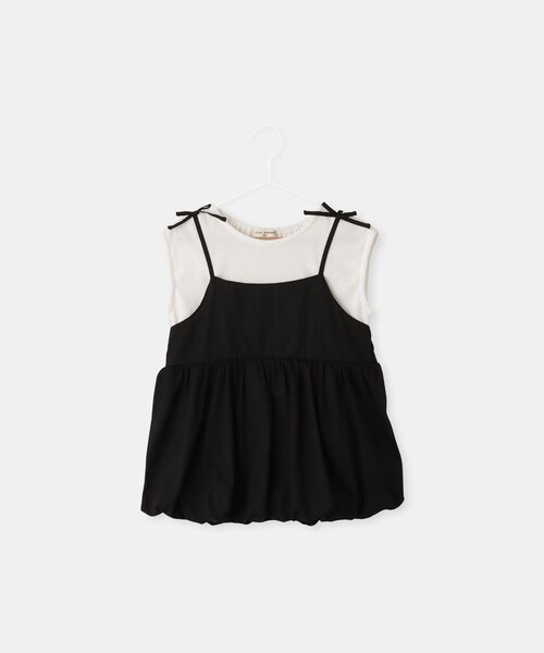 ROPE' PICNIC（ロペピクニック）の「【KIDS/キッズ】バルーンビスチェドッキングトップス（Tシャツ/カットソー・キッズ・ブラック/ホワイト・120/130/140/150）」の11枚目の写真