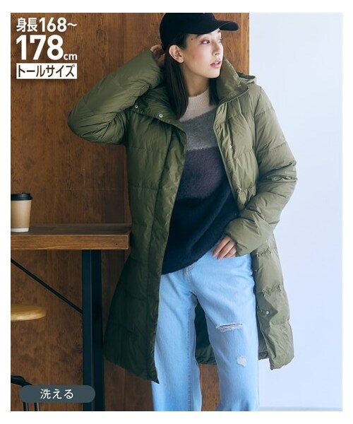 nissen（ニッセン）の「高身長　洗えるダウンロングコート（はっ水加工）（トールサイズ）（ダウンジャケット/コート・レディース・カーキ/モカベージュ/黒・MTT/LTT/LLTT/3LTT/4LTT/5LTT）」の18枚目の写真