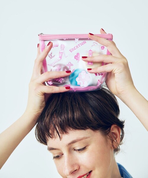 VIS(ビス)の「【Chocomoo】VIS別注イラストクリアポーチ(ポーチ・レディース・ブラック/ピンク・F)」の10枚目の写真