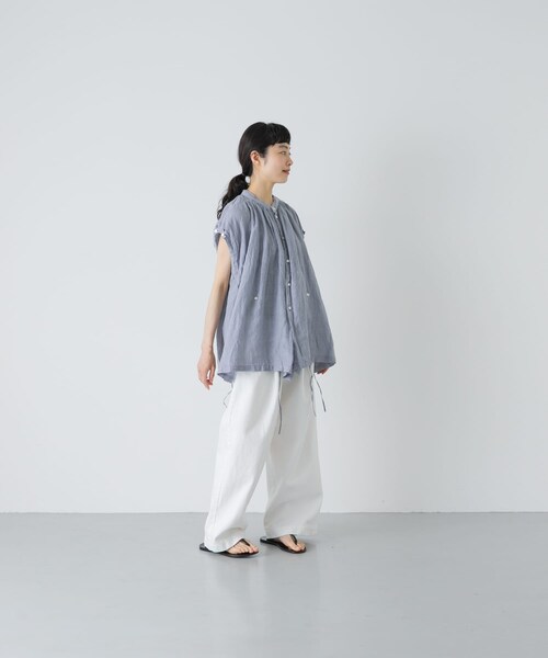 かぐれ（カグレ）の「Vlas Blomme　2WAYケープブラウス（シャツ/ブラウス・レディース・L BEIGE/BLUE GRAY・Free）」の9枚目の写真