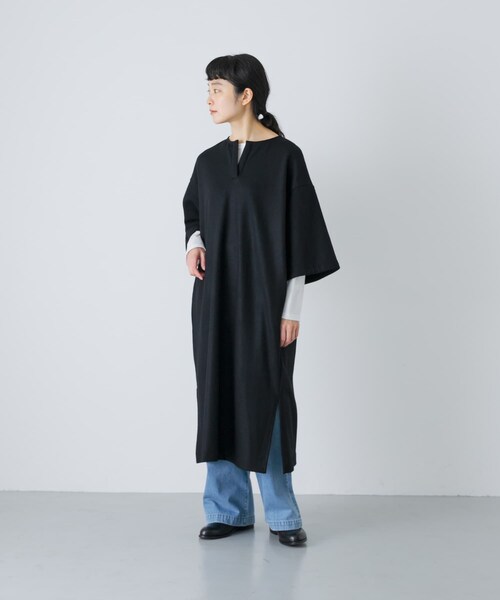 かぐれ（カグレ）の「ウールオーバーワンピース（ワンピース・レディース・BEIGE/BLACK・Free）」の6枚目の写真