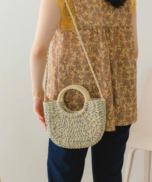RODE SKO（ロデスコ）の「ミニラウンドハンドルカゴバッグ（かごバッグ・レディース・GRAY MIX/BEIGE MIX/NATURAL・one）」の4枚目の写真