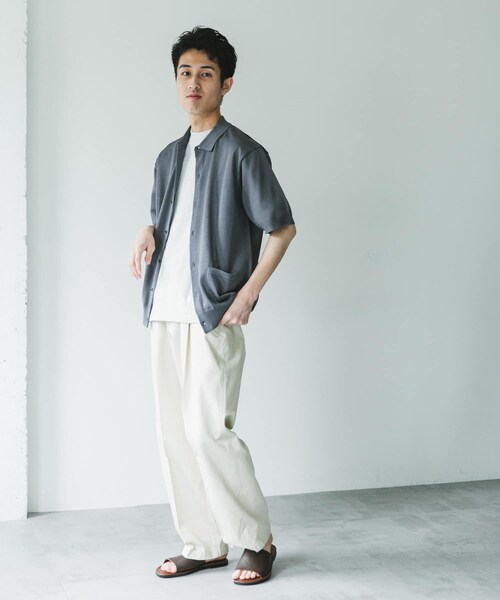 URBAN RESEARCH DOORS(アーバンリサーチドアーズ)の「リネンライクショートスリーブシャツカーディガン(カーディガン/ボレロ・メンズ・BLACK/GRAY/NAVY・M/L)」の22枚目の写真