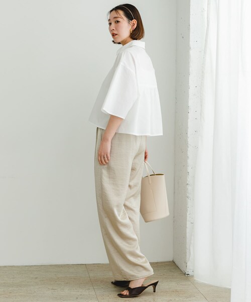 URBAN RESEARCH ROSSO（アーバンリサーチロッソ）の「F by ROSSO　ハーフスリーブクロップドシャツ（シャツ/ブラウス・レディース・OFF WHITE/P/BEIGE・FREE）」の10枚目の写真