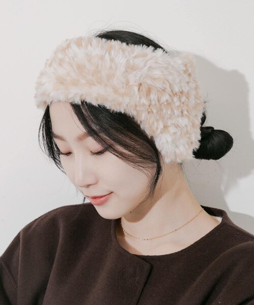 SMELLY（スメリー）の「ファーフラップヘアバンド（ヘアバンド・レディース・GRY/BEG・-）」の19枚目の写真