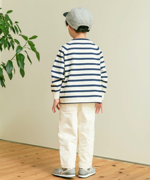 URBAN RESEARCH DOORS（アーバンリサーチドアーズ）の「ウーステッドヤーン配色ニット(KIDS)（ニット/セーター・キッズ・OFF×NAVY/ORANGE・105/120/135）」の5枚目の写真