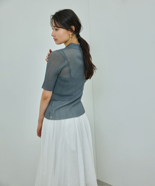 ROPE'（ロペ）の「【WEB・一部店舗限定】【接触冷感/UVカット】前後2WAY チュールコンビアシメキャミソール（キャミソール・レディース・ブラック/ホワイト/ピンク・F）」の15枚目の写真