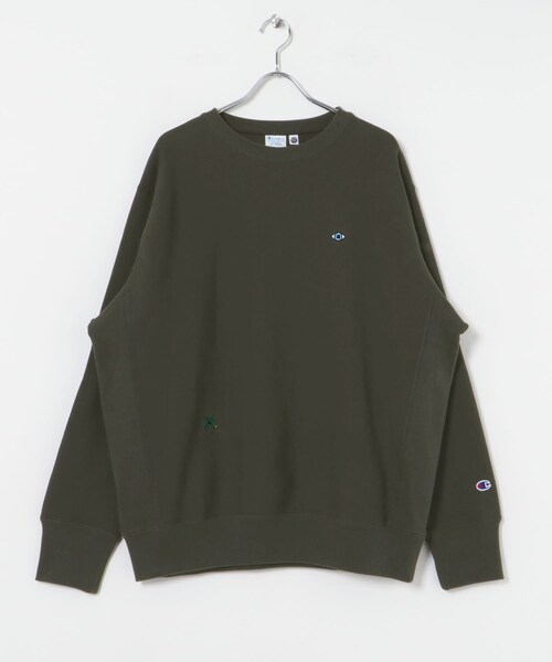 URBAN RESEARCH（アーバンリサーチ）の「『別注』LOWERCASE×Champion　LCリバースウィーブbyFACEOKA（スウェット・メンズ・レッド/シルバー/ブラック/ダークネイビー/オフブラック・M/L/XL/XXL）」の12枚目の写真
