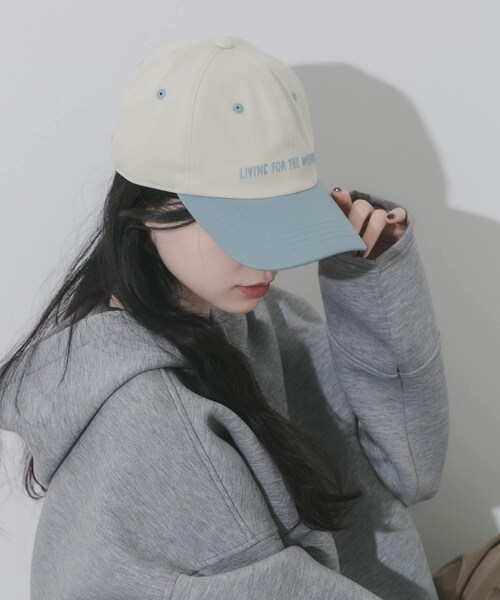 SMELLY（スメリー）の「weekendバイカラーキャップ（キャップ・レディース・IVO/BLU/BRN/CGY/NVY/BEG・-）」の7枚目の写真