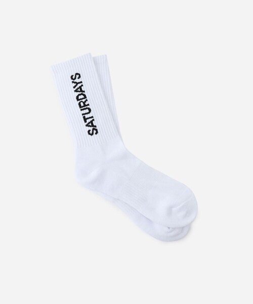 Saturdays NYC(サタデーズ ニューヨークシティ )の「LOGO SOCK(ソックス/靴下・レディース・ブラック/ホワイト・F)」の2枚目の写真