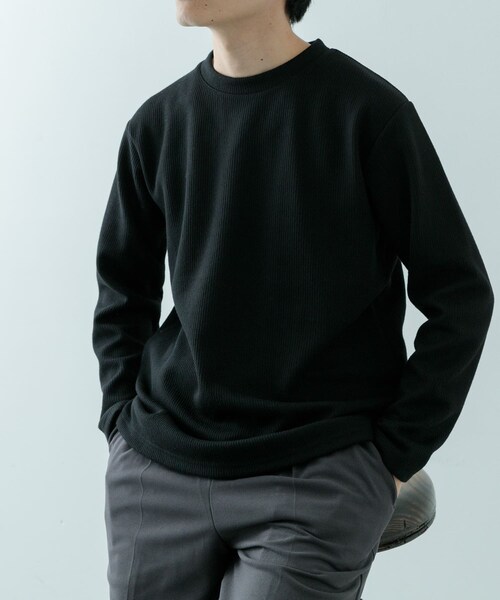 ITEMS URBANRESEARCH（アイテムズ アーバンリサーチ）の「クルーネック リブ ヘビーウェイトTops（Tシャツ/カットソー・メンズ・CHA/IVO/MOC/BLK・M/L）」の18枚目の写真