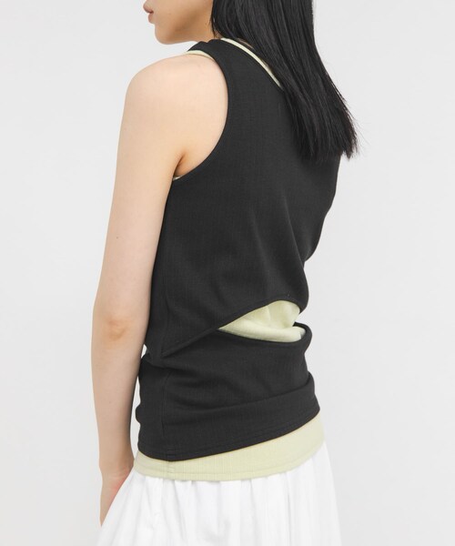 KBF(ケイビーエフ)の「レイヤードSETタンクトップ(タンクトップ・レディース・OFF×BLUE/BLK×GREEN/CCL×RED・One)」の15枚目の写真
