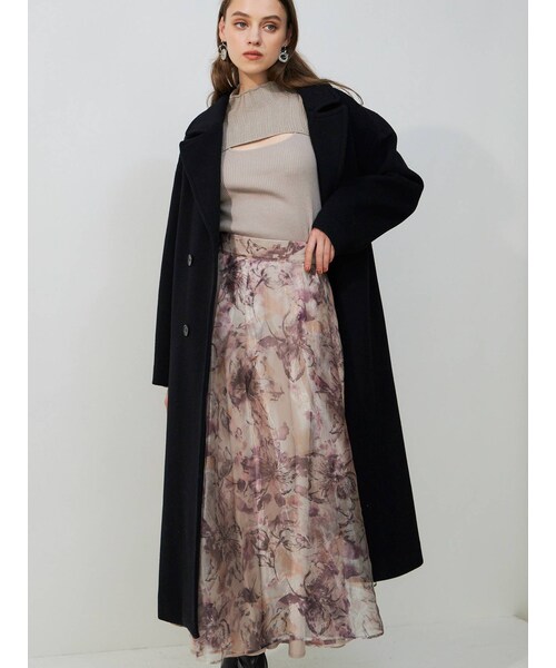 MERCURYDUO（マーキュリーデュオ）の「ボリュームチェスターコート（チェスターコート・レディース・ブルー/ベビーピンク/ブラック/アイボリー/ブラウン・S/M）」の17枚目の写真