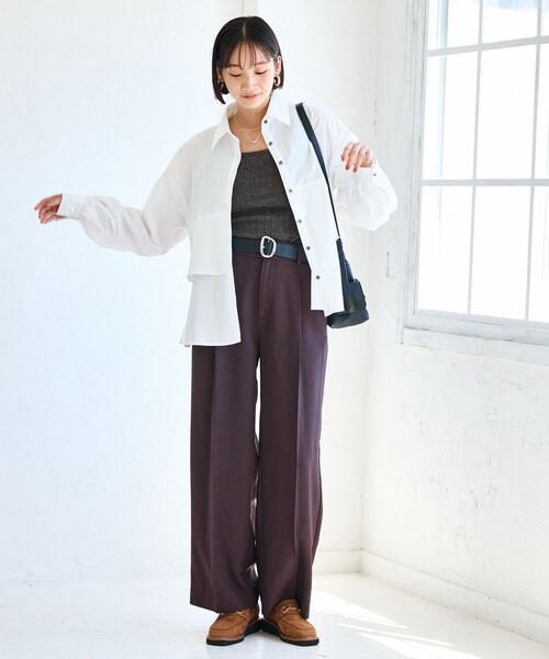 VIS（ビス）の「【前後2WAY】ケーブルニットタンクトップ（タンクトップ・レディース・チャコール/ベージュ/サックス・F）」の13枚目の写真