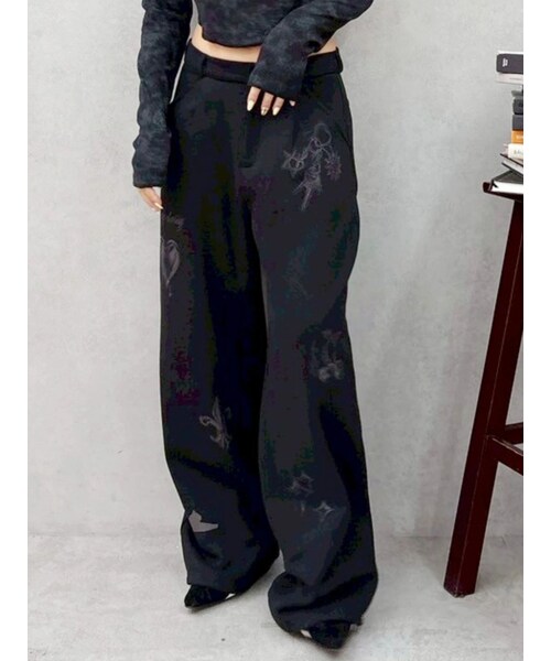 EVRIS（エヴリス）の「グラフィックプリントスウェットパンツ（スウェットパンツ・レディース・グレー/ブラック・S/M）」の14枚目の写真