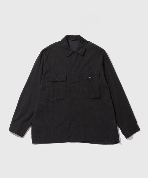 ADAM ET ROPE'(アダムエロペ)の「【blurhms/ブラームス】Silk-Co Voile Military Shirt(シャツ/ブラウス・メンズ・チャコール/ホワイト系・2/3/4)」の5枚目の写真