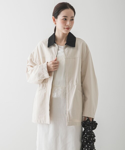 URBAN RESEARCH（アーバンリサーチ）の「ドロストカバーオール（カバーオール・レディース・NATURAL/PINK/NAVY・Free）」の9枚目の写真