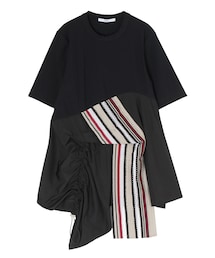 UN3D. | TORSION LACE TUCK T-SH【セットアップ着用可能】(Tシャツ/カットソー)