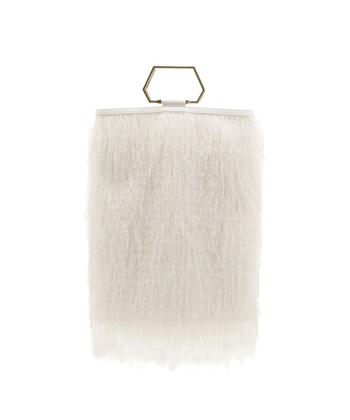 ELENDEEK(エレンディーク)の「2WAY FRINGE BAG(ハンドバッグ・レディース・オフホワイト/ブラック・F)」の2枚目の写真