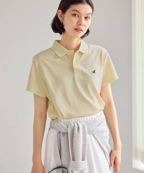 ROPE' PICNIC(ロペピクニック)の「ワンポイント刺繍ポロシャツ(ポロシャツ・レディース・オフホワイト/ネイビー/ピンク/クリーム・M/S)」の14枚目の写真