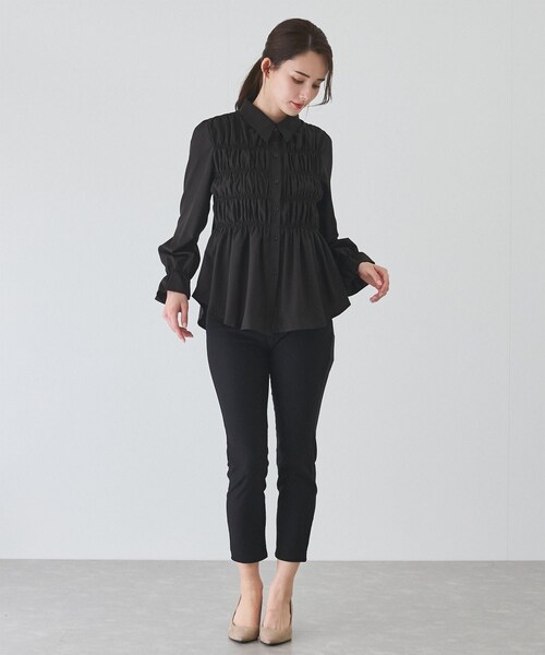 Jayro（ジャイロ）の「ギャザーブラウス　（シャツ/ブラウス・レディース・ブラック/ホワイト/ブルー・F）」の21枚目の写真