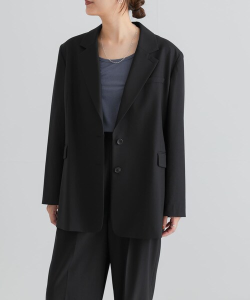 URBAN RESEARCH（アーバンリサーチ）の「スーパー100ウールジャケット（テーラードジャケット・レディース・GRAY/BLACK・FREE）」の5枚目の写真