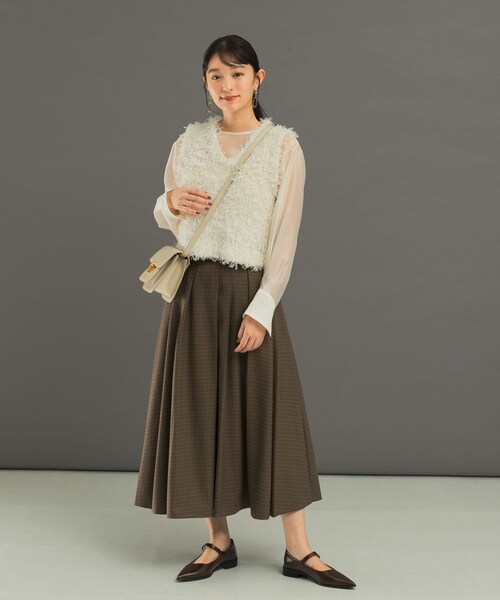 URBAN RESEARCH ROSSO（アーバンリサーチロッソ）の「ランダムプリーツスカート（スカート・レディース・greencheck/browncheck/gray・36/38）」の19枚目の写真