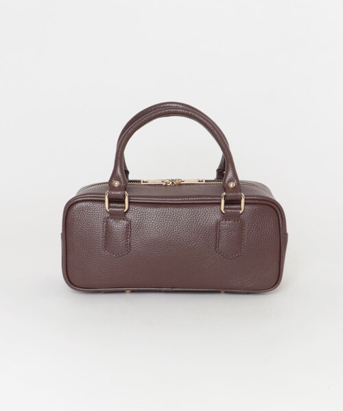 URBAN RESEARCH（アーバンリサーチ）の「レザースクエアボストンバッグ（ハンドバッグ・レディース・BLACK/CHOCOLATE・-）」の2枚目の写真