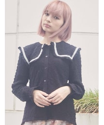 merry jenny | ジャガードセーラーカラーブラウス(シャツ/ブラウス)