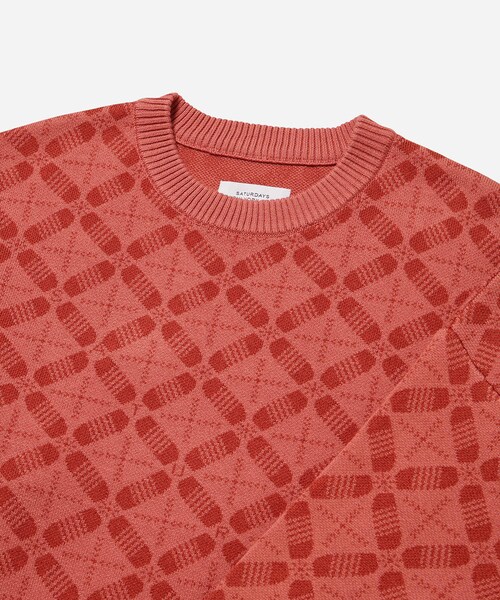 Saturdays NYC（サタデーズ ニューヨークシティ ）の「Hunakai Blockprint Sweater（ニット/セーター・レディース・ダークグリーン/ブラウン系/レッド・M/S）」の7枚目の写真