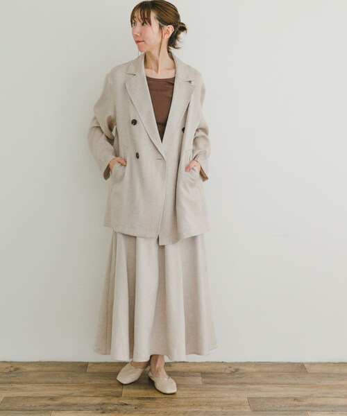 ITEMS URBANRESEARCH（アイテムズ アーバンリサーチ）の「リネンライクジャケット（テーラードジャケット・レディース・L.BEG/BRN・FREE）」の16枚目の写真