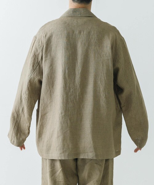URBAN RESEARCH（アーバンリサーチ）の「YLEVE　LINEN POPLIN JACKET（テーラードジャケット・メンズ・180 KHAKI/120 NAVY・3/4）」の6枚目の写真