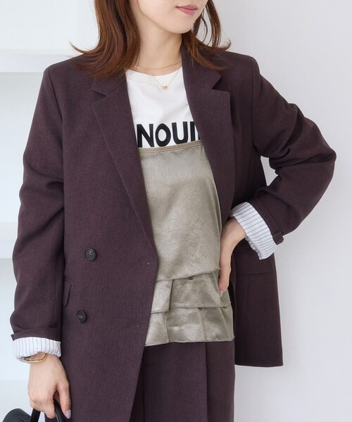 VIS（ビス）の「【WEB限定】サテンフリルビスチェ/2WAY（キャミソール・レディース・ブラック/ダークブラウン系/ベージュ系・F）」の17枚目の写真