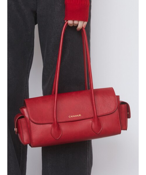 CALNAMUR（カルナムール）の「BOSTON RIBBON BAG/ボストンリボンバッグ（ボストンバッグ・レディース・ブラック/レッド・F）」の8枚目の写真